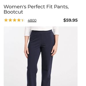 LLBEAN Perfect Fit Bootcut Pants Size Large Petite NWT Still in package!